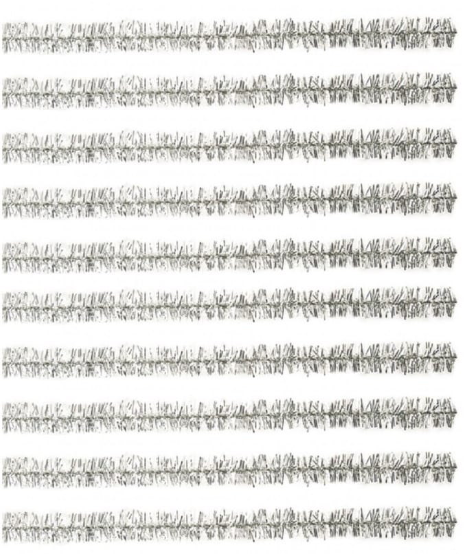 Rayher Chenille draad - zilver met glitters - 30x stuks - 50 cm - Hobby pijpenragers