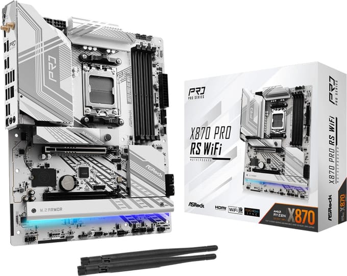 Asrock X870 Pro RS WiFi - ATX - Socket AM5 - AMD X870 - DDR5 - USB 4 - Wi-Fi 7 - Realtek Audio