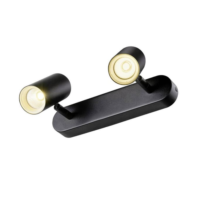 SLV LED plafondspot Noblo, zwart, 3.000 K, lengte 24 cm