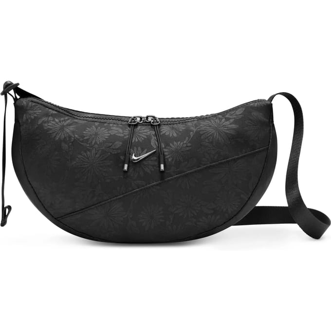 Nike Aura Floral Crescent Crossbodytas (4L) - Zwart