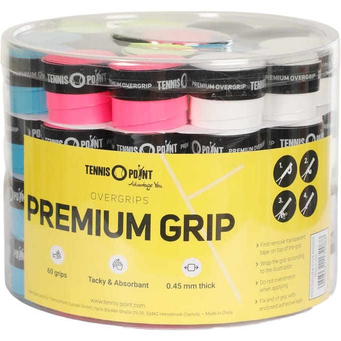 Tennis-Point Premium Grip Tennis overgrip Box 60 stuks