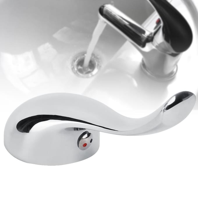 Badkamer Zinklegering Warm Koud Water Kraan Kraan Handvat Vervanging voor 35mm Klepkern white