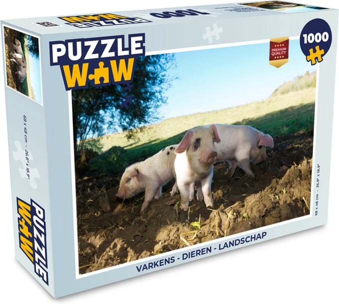 Puzzel Varkens - Dieren - Landschap - Legpuzzel - Puzzel 1000 stukjes volwassenen
