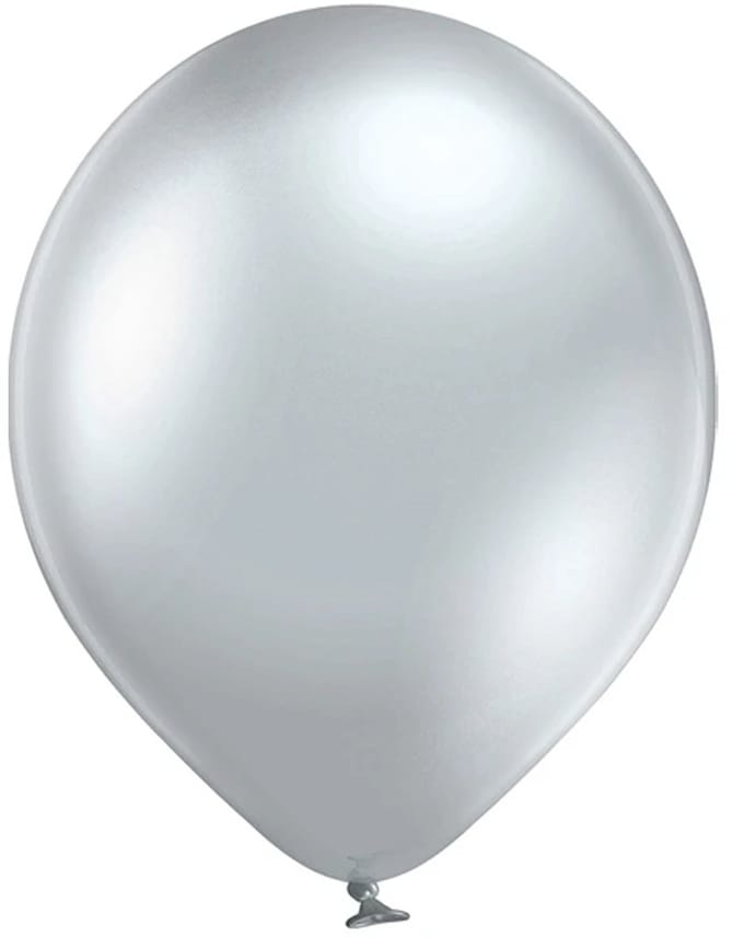 Ballonnen - Luxe - Glanzend zilver - Metallic - 30cm - 100st.