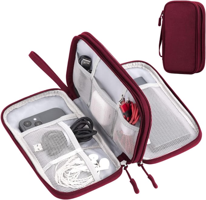 SVN®Kabel Organiser Tas - Organizer Tas - Rood- 21cm x 13cm x 6cm