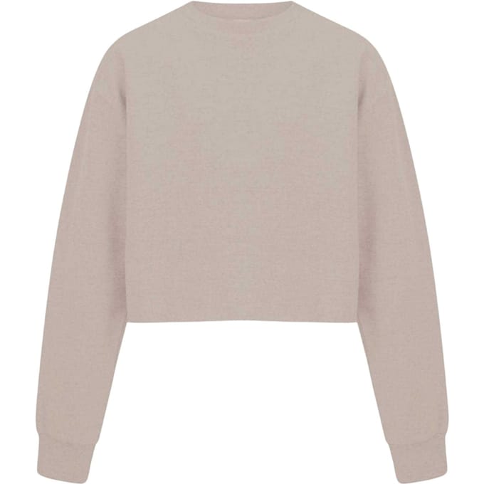 Miso Dames-sweatshirt met ruime pasvorm en korte mouwen (Zand)