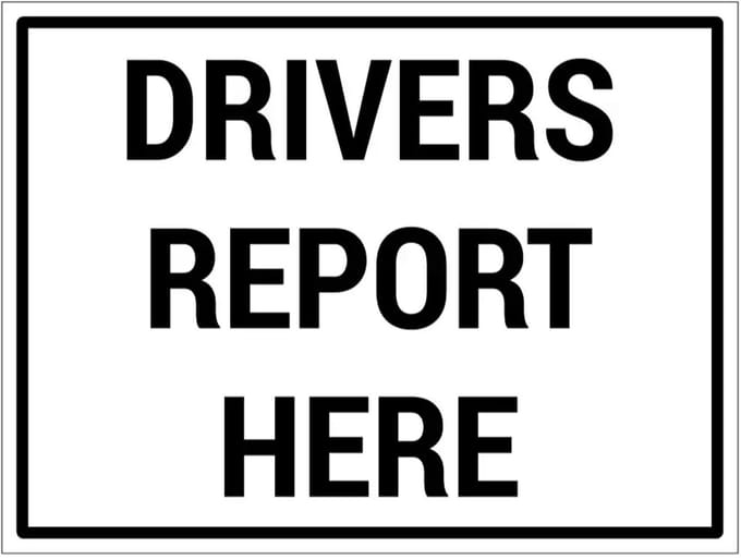 Drivers report here bord | gecoat dibond materiaal | 60 x 45 cm
