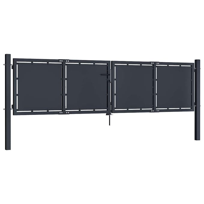 vidaXL Tuinpoort staal 300x75 cm antraciet