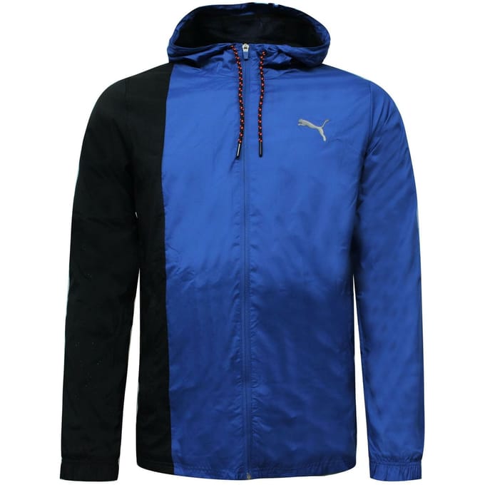 Puma Heren Collective Woven Jacket Capuchon Windjack Blauw Zwart 518384 02