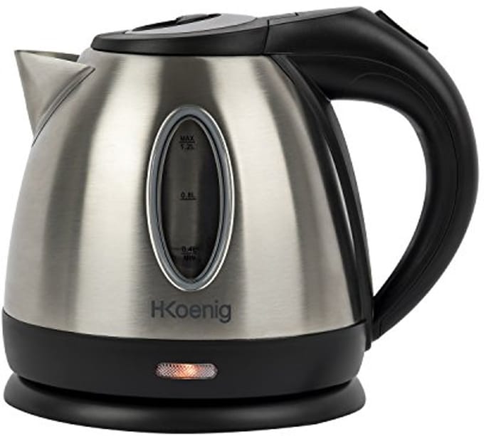 Compacte RVS Waterkoker 1.2L met Snelle Kookfunctie en Waterniveau Indicator