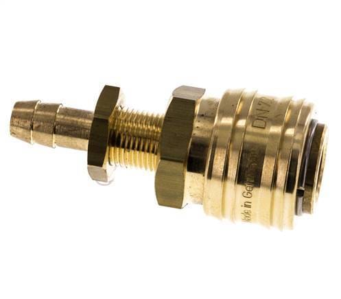 Messing DN 7.2 (Euro) Luchtkoppeling Snelkoppeling 8 mm Slangpilaar Schotkoppeling
