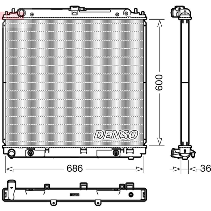 Radiator, motorkoeling DENSO DRM46042
