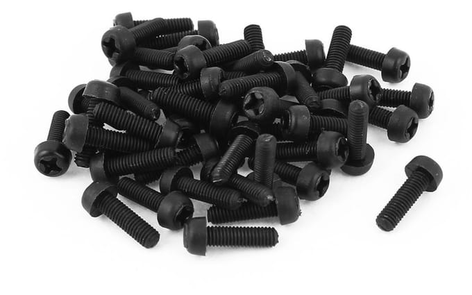 sourcing map M3 x 10 mm kruiskopschroef kunststof kruisschroef zwart 50 stuks