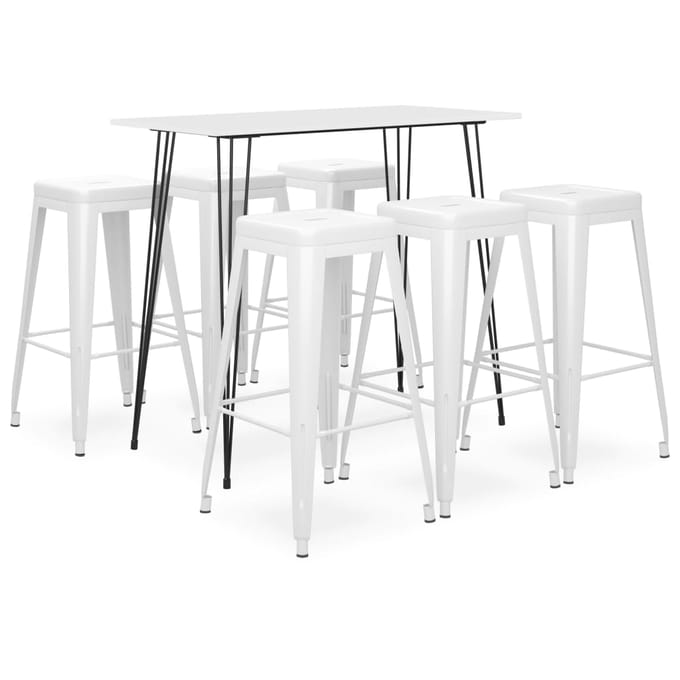 vidaXL - 7-delige - Barset - wit