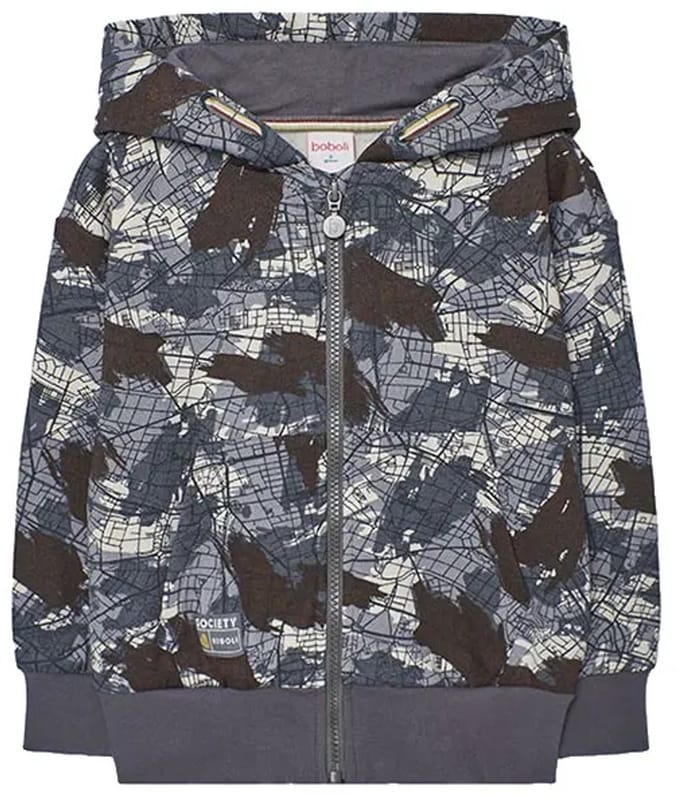 Boboli Fleece Printed Jas Grijs 10 Years Jongen