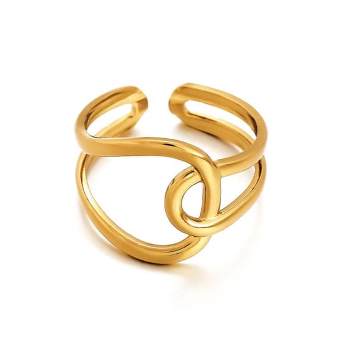 Verstelbare Statement Ring met Lus | Stainless Steel Goud