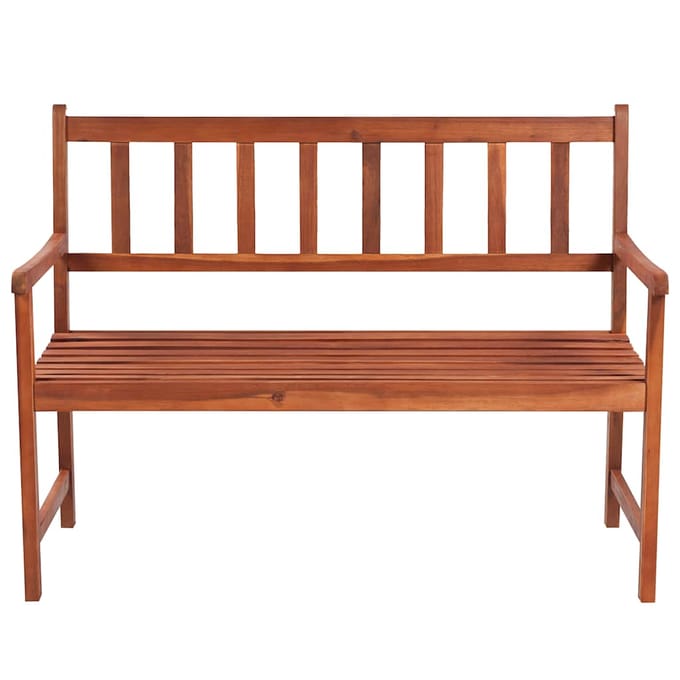 vidaXL - Tuinbank - met - kussen - 120 - cm - massief - acaciahout