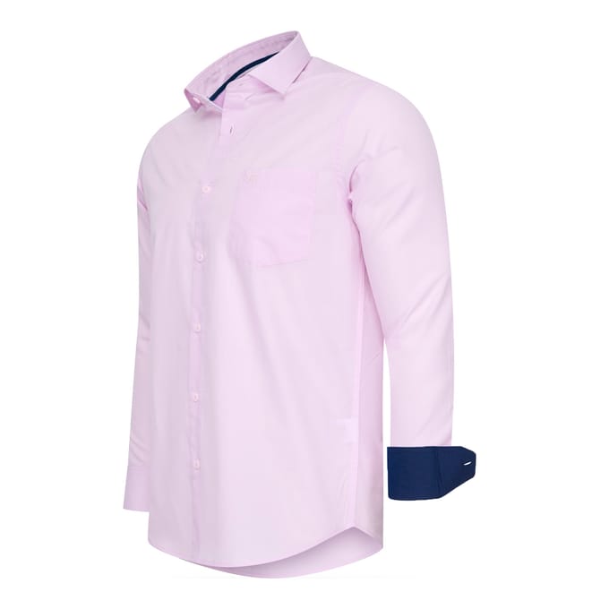 Cappuccino Italia - Heren Overhemden Milano Stretch - Roze - Maat S