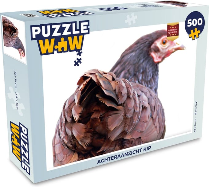 Puzzel Achteraanzicht kip - Legpuzzel - Puzzel 500 stukjes