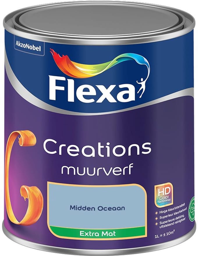 Flexa - Creations Muurverf Extra Mat - Midden Oceaan - Mengverf - 1 L