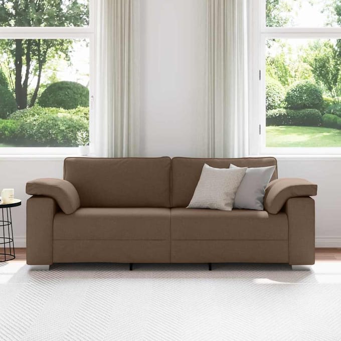 vidaXL - 3-Zits - Sofa - Bruin - 220 - cm - Stof