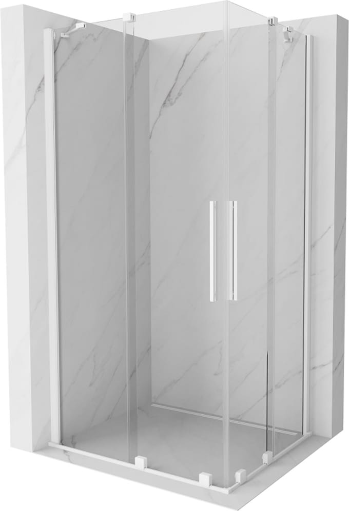 Mexen Velar Duo schuifdouchecabine 90 x 80 , transparant, wit - 871-090-080-02-20