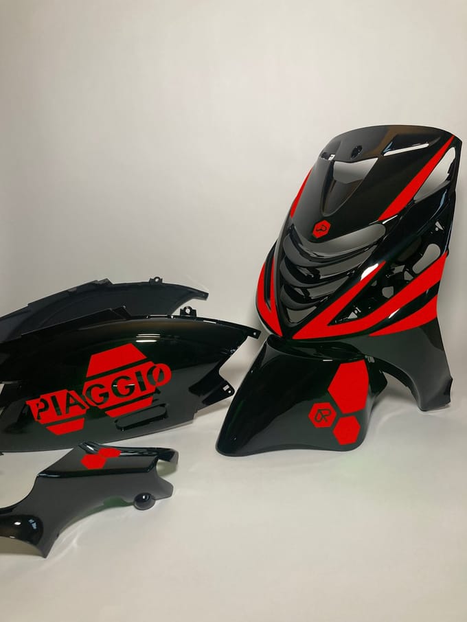 Piaggio Zip Stickerset - Hexa - Rood