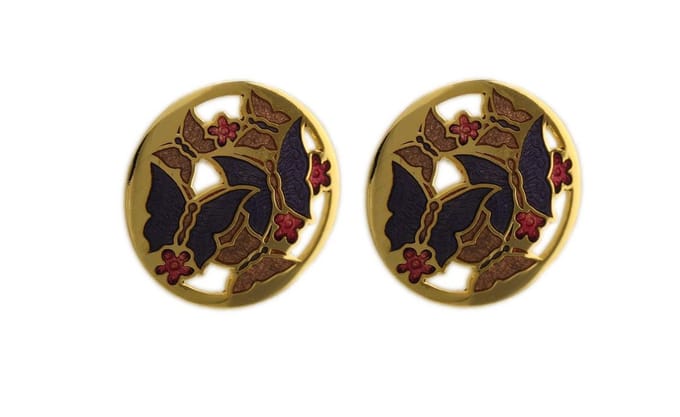 Behave - Oorstekers dames - vlindermotief - paars - 2,5 cm