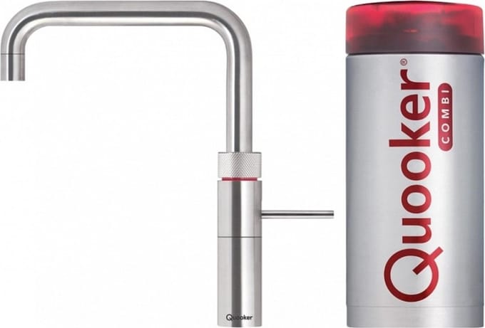 Quooker Fusion Square Kokendwaterkraan met Combi+ Reservoir 22+FSRVS, RVS