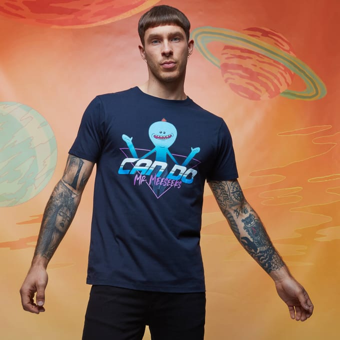Rick and Morty Meeseeks Can Do t-shirt - Navy - XL