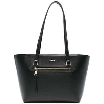 DKNY Leren Schoudertas Bryant Ave Tote Bag Blk / Gold Zwart