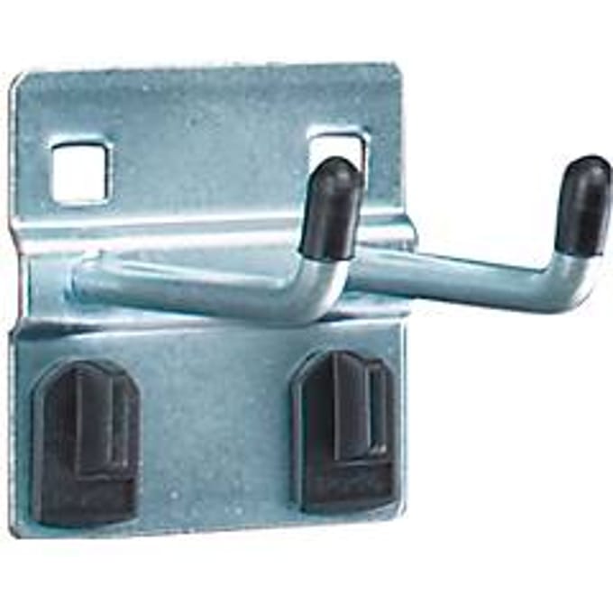 Dubbele haak met brede onderplaat, ø 6 x D 50 mm, 5 stuks