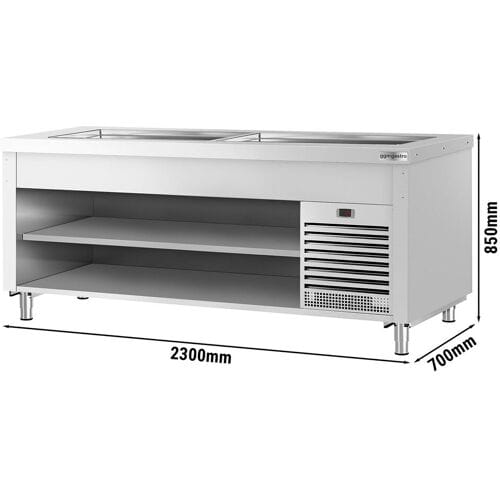 GGM Gastro Buffet gekoeld KOPENHAGEN - 2310mm - met gekoelde plaat zilver