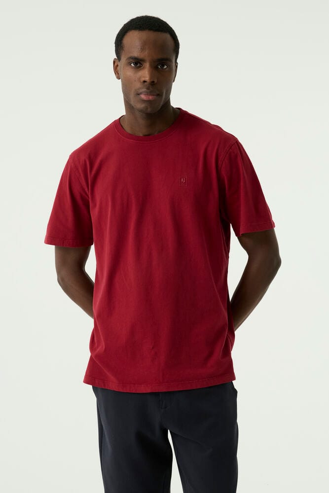 GARCIA Heren Effen T-shirt Rood Korte mouw