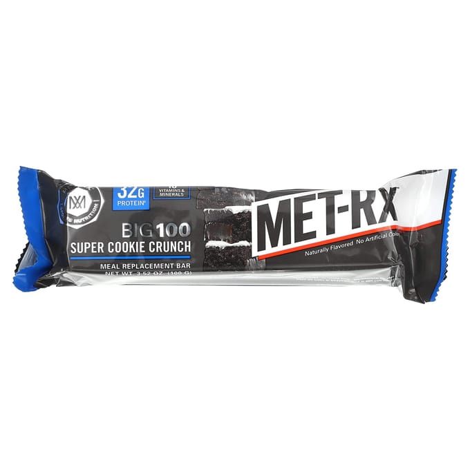 MET-Rx, Big 100, Barres de remplacement de repas, Super Cookie Crunch, 9 barres, 3,52 oz (100g) Chaque