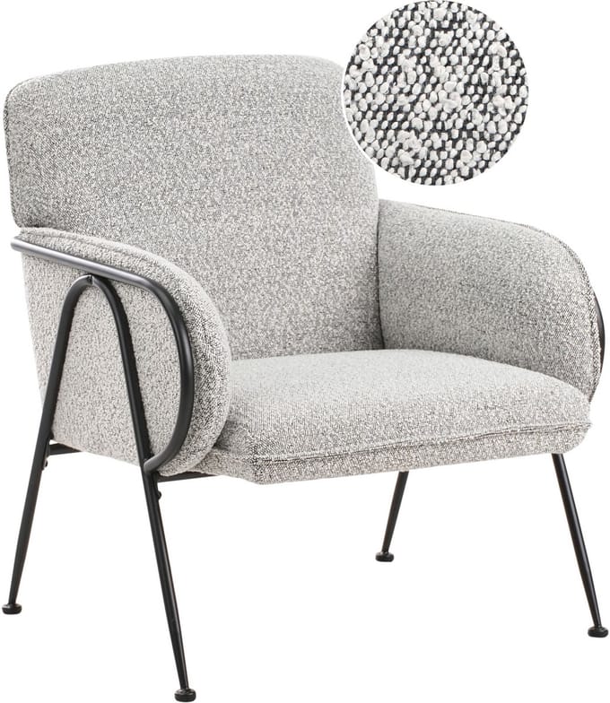 TRYSNES - Fauteuil - Zwart/Wit - Polyester
