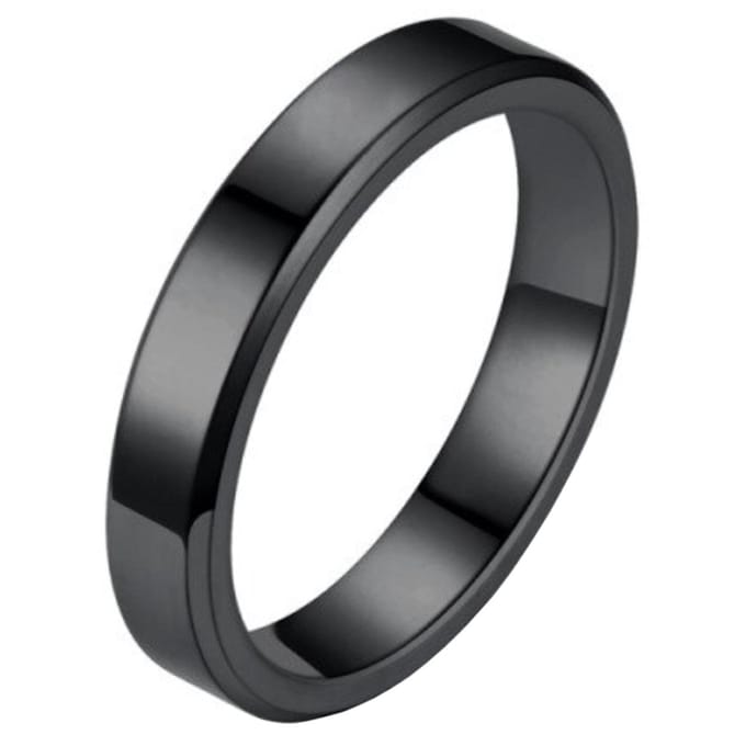 LGT Jewels smalle stalen ring Zwart 4mm-18mm