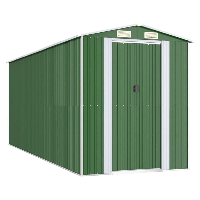 vidaXL - Tuinschuur - 192x523x223 - cm - gegalvaniseerd - staal - groen