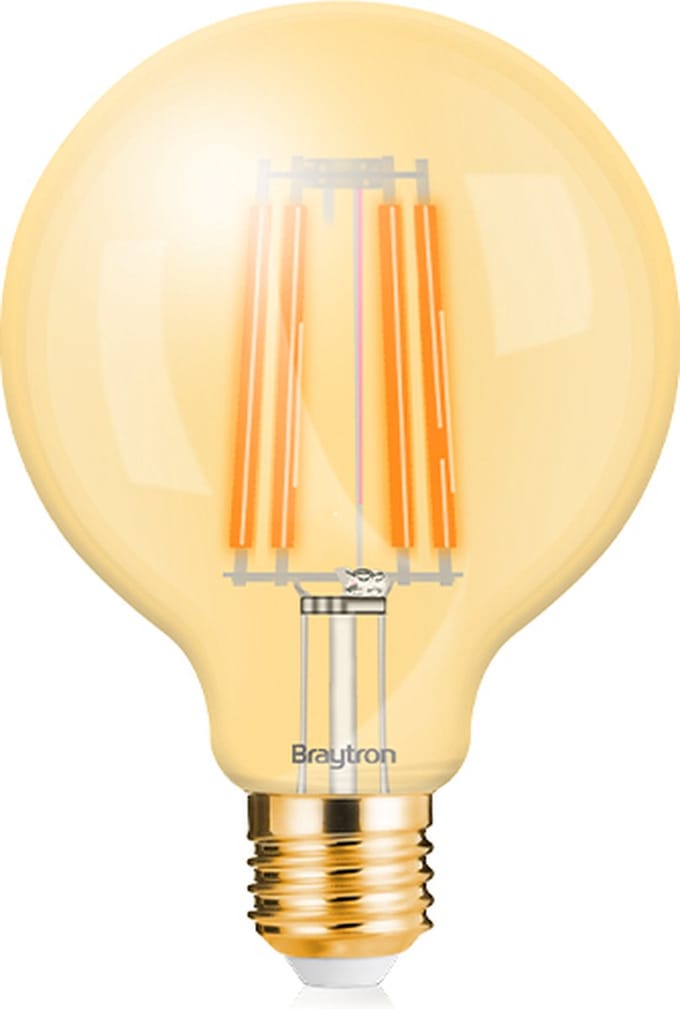 Braytron Advance 6W LED Lamp Sfeerlamp Filament E27 G95 2200K Amber