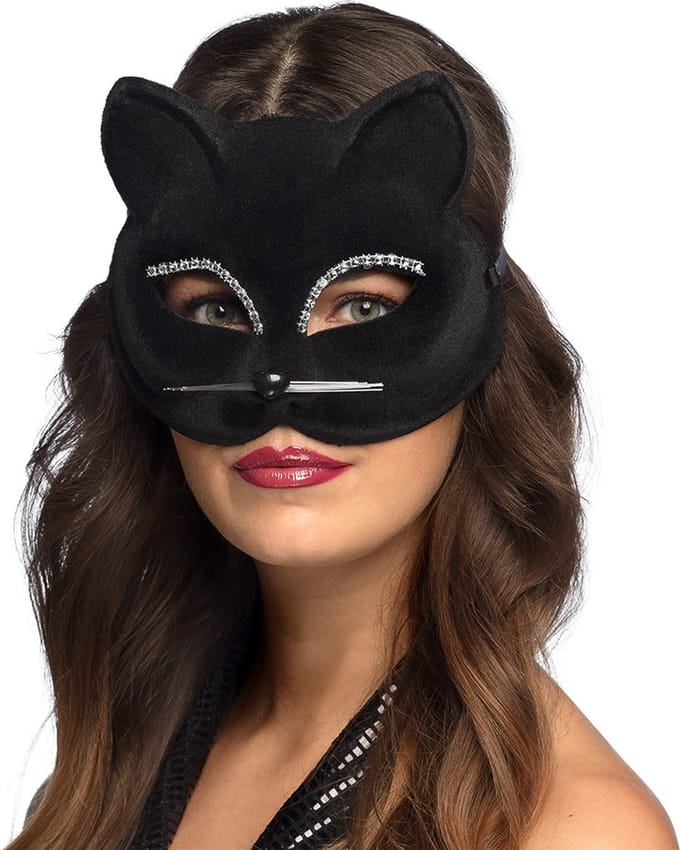 Boland - Masker Zwarte kat Zwart - Volwassenen - Kat -