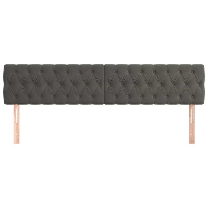 vidaXL - Hoofdborden - 180x7x78/88 - cm - fluweel - donkergrijs