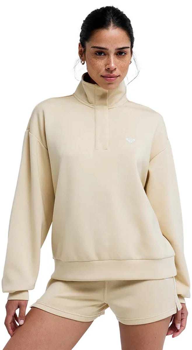Roxy Rise & Vibe Sweet Sweatshirt Met Rits Beige S Vrouw