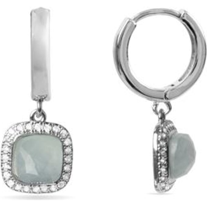 Luxenter Oorbellen met Blauw Kristal gerhodineerd - Liw