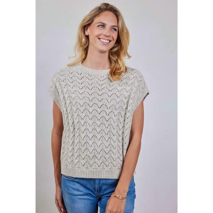 DIDI Pullover Alice Feather Grey Size: 38-40 | Sweaters Outlet | Dames | Beige