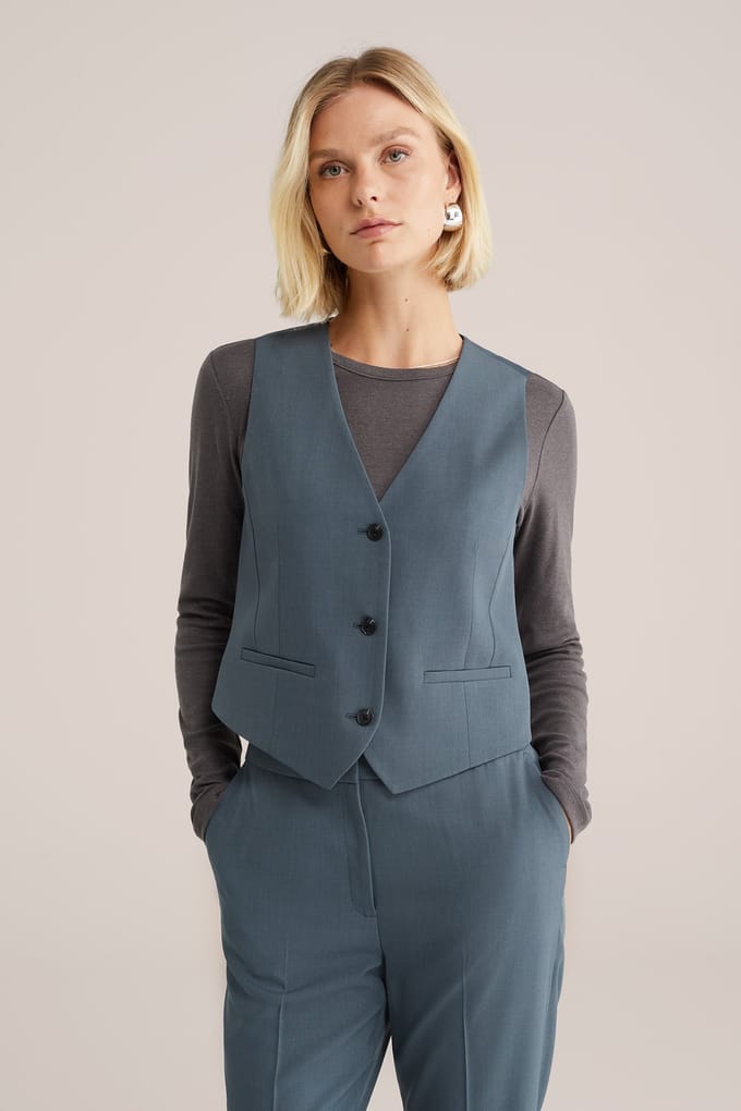 We Fashion Gilet Greyish Green Größe: 40 | Gilets Outlet | Damen | Grün