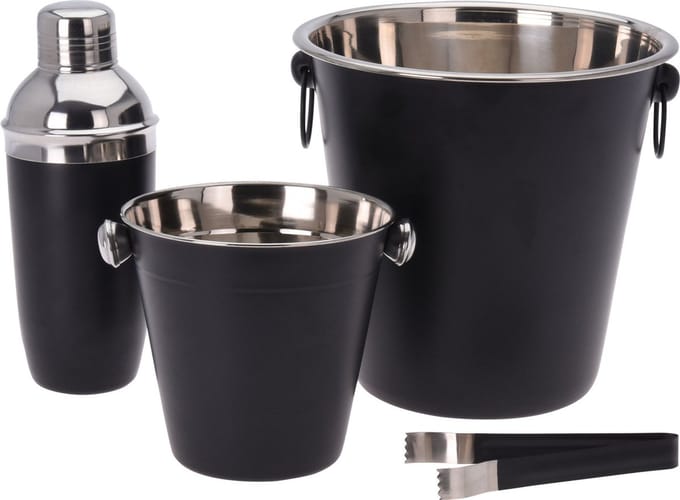 Cocktailset 4-delig RVS - Mat zwart - Bar set