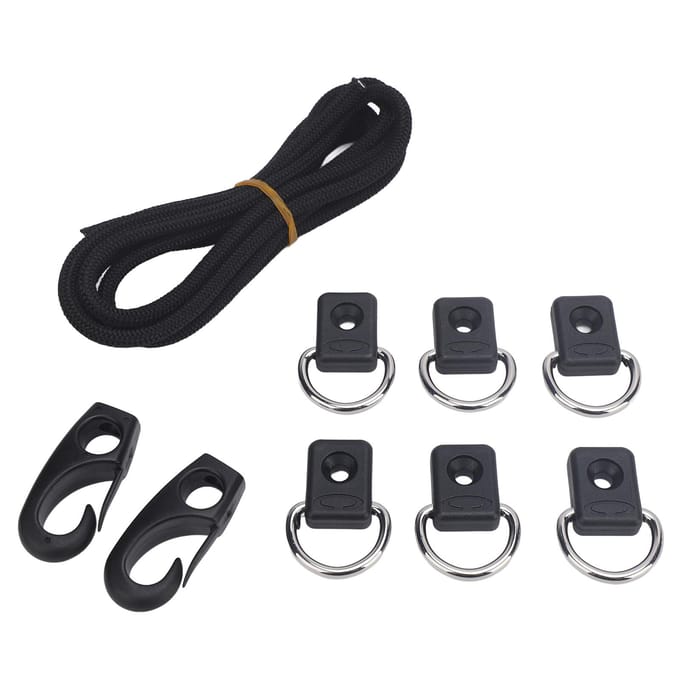 Kayak Elastisch Touw Kit Professionele D-Type Gespen Kayak Bungee Koord Dek Rigging Kit voor Kajakken black