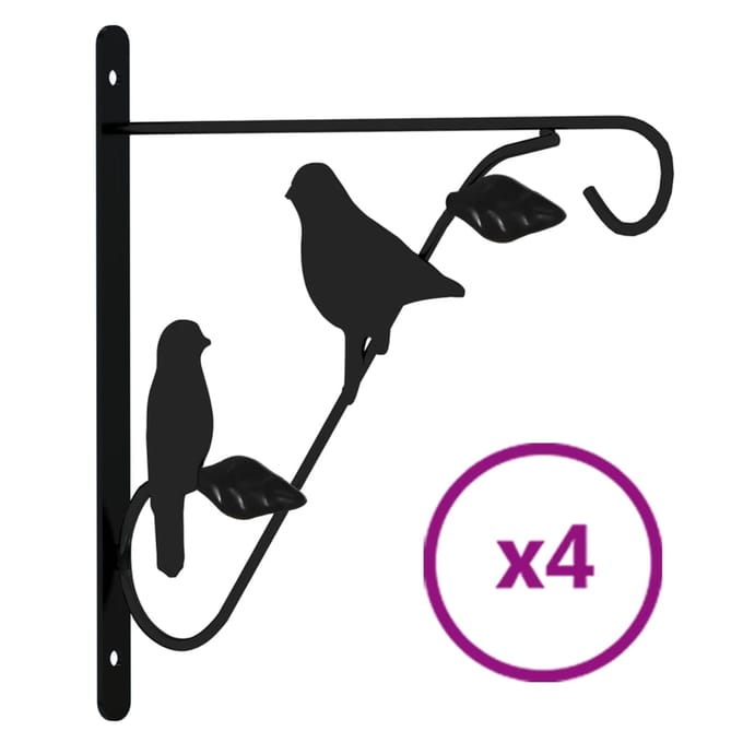 vidaXL - Hangmandbeugels - 4 - st - staal - zwart