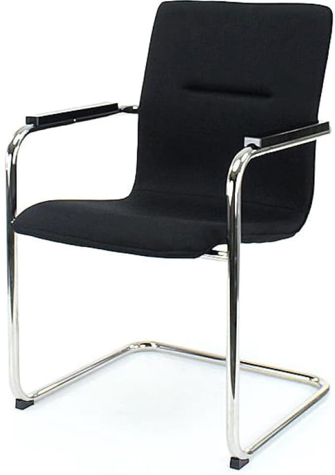 Workliving Vergaderstoel X6 - Sledeframe - Mirage Zwart - frame chroom