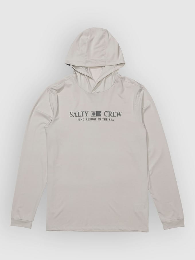 Salty Crew Flagship Hood Sunshirt Longsleeve Lycra grijs